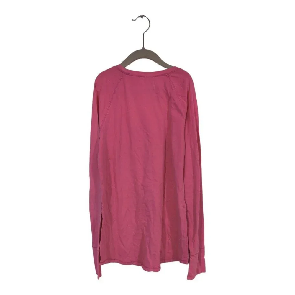 Justice Girls Pink Soft Long Sleeve knit Shirt casual lounging l sz 16